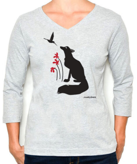 3/4 Sleeve Tee Fox Hummingbird