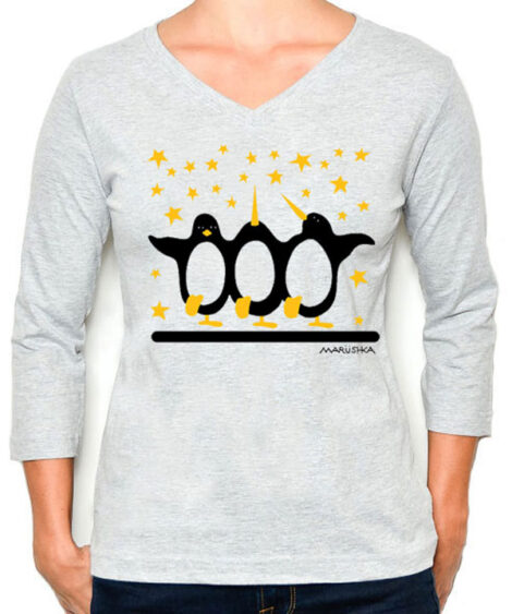 3/4 Sleeve Tee Dancing Penguins