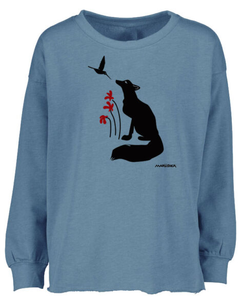 Drop Shoulder Crew Fox Hummingbird