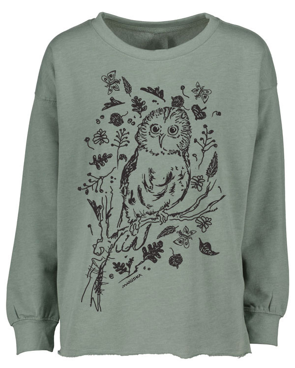 Drop Shoulder Crew Owly Marushka