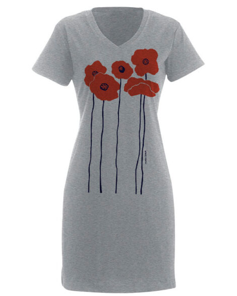 V Neck Dress Poppies
