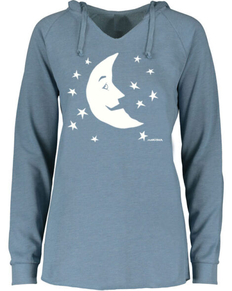 Notch Neck Hoody Moon Face