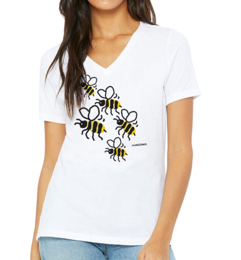 Relaxed V Neck Bees