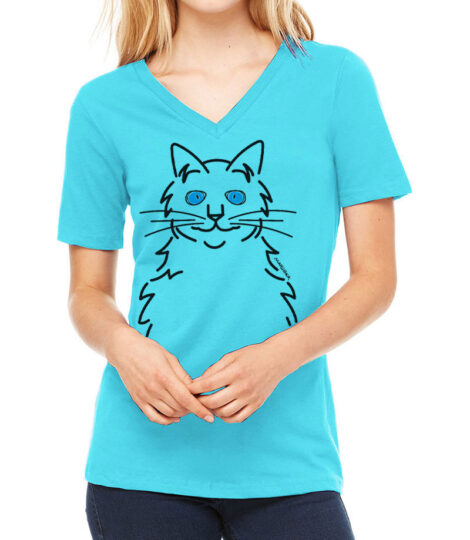 Relaxed V Neck Cat Eyes