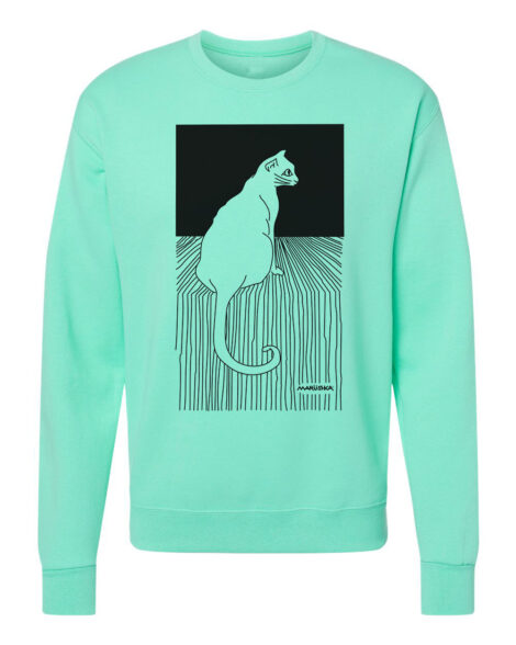 Crewneck Sweatshirt Cat Stripe