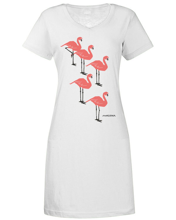 V Neck Dress Flamingo Flock
