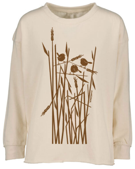 Drop Shoulder Crew Wheat Birds