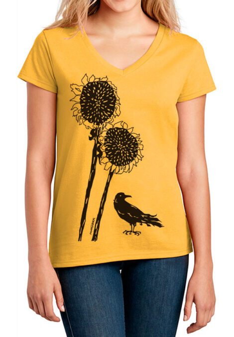 Relaxed Re-Tee Sunflower Crow