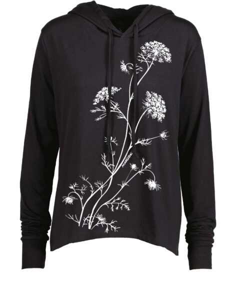 Long Sleeve Hooded T Queen Anne's Lace