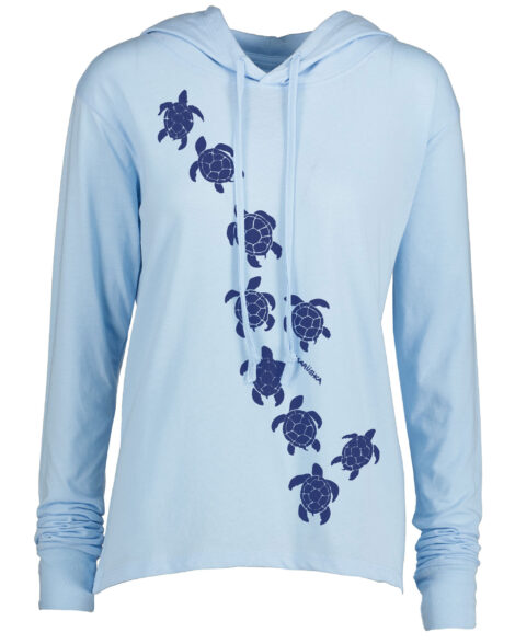 Long Sleeve Hooded T Sea Turtle March