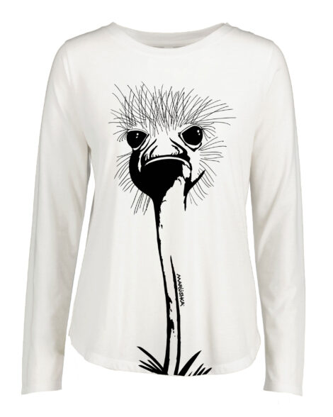 Hi-Lo Long Sleeve Ostrich