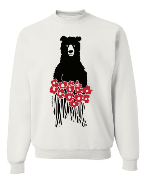 Crewneck Sweatshirt Bear Flowers