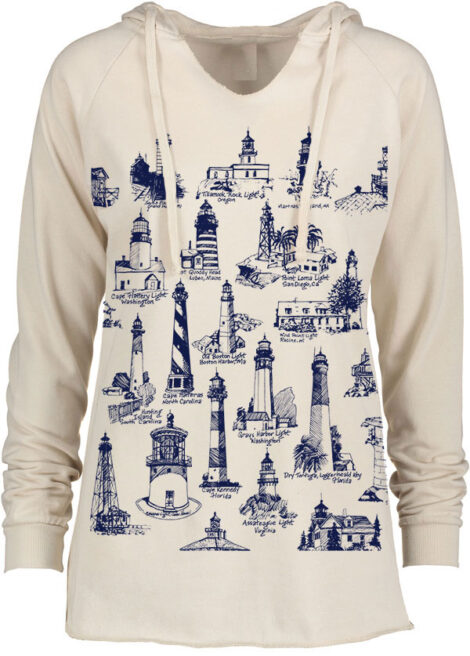 Notch Neck Hoody Lighthouses USA