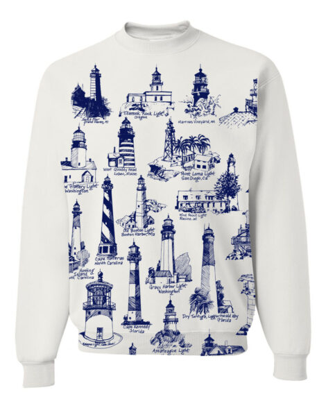 Crewneck Sweatshirt Lighthouses USA