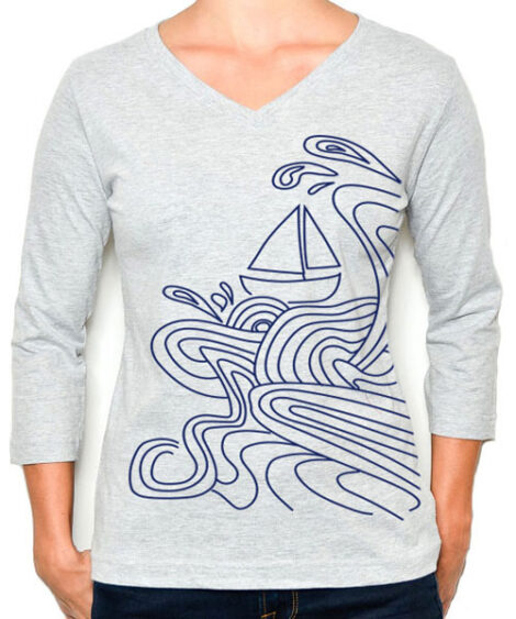 3/4 Sleeve Tee Big Wave