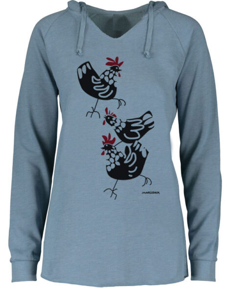 Notch Neck Hoody 3 Chickens