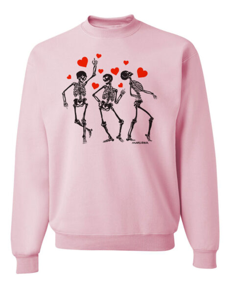 Crewneck Sweatshirt Skeletons Love