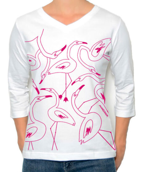 3/4 Sleeve Tee Flamingos