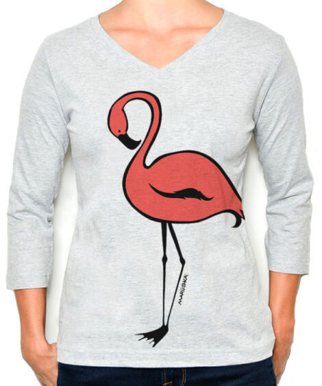 3/4 Sleeve Tee Flamingo