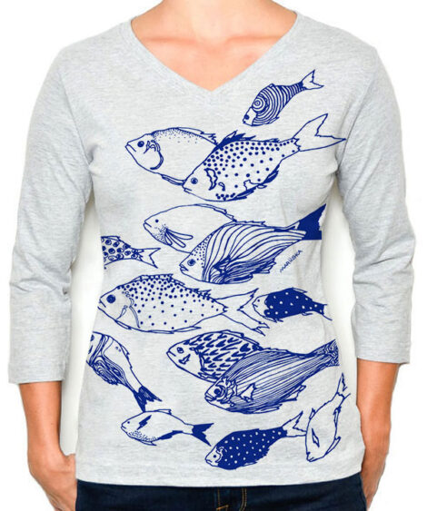 3/4 Sleeve Tee Fishes