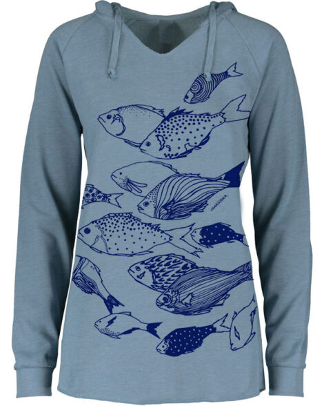 Notch Neck Hoody Fishes