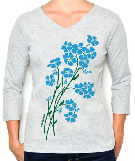 3/4 Sleeve Tee Forget-Me-Nots