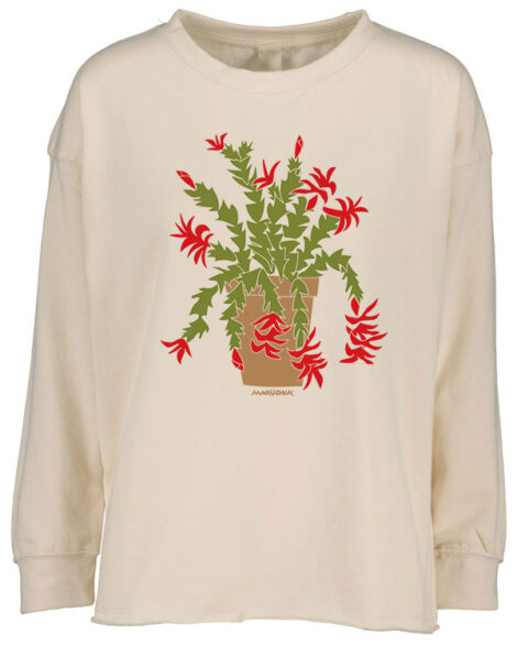 Drop Shoulder Crew Christmas Cactus