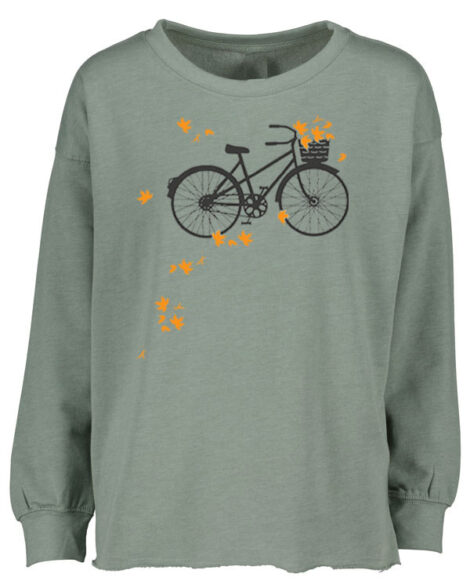 Drop Shoulder Crew Bike Leaves