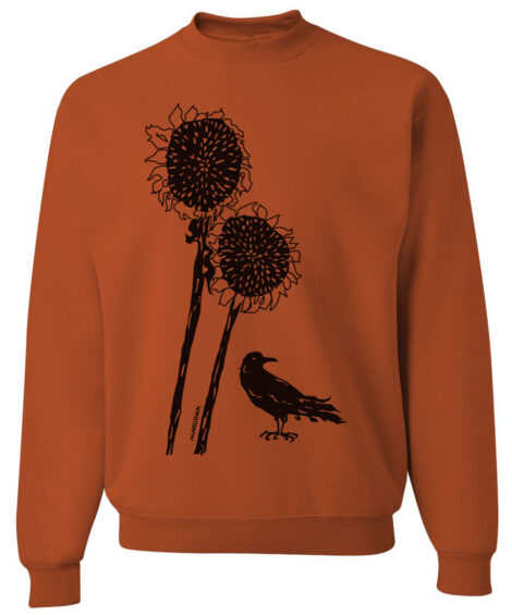 Crewneck Sweatshirt Sunflower Crow