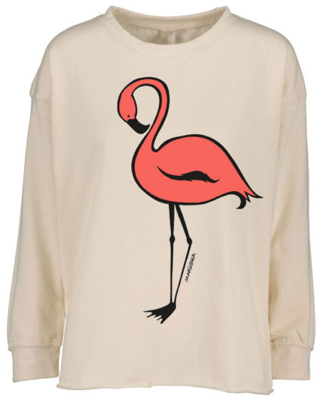 Drop Shoulder Crew Flamingo