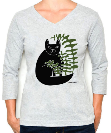 3/4 Sleeve Tee Cat Fern