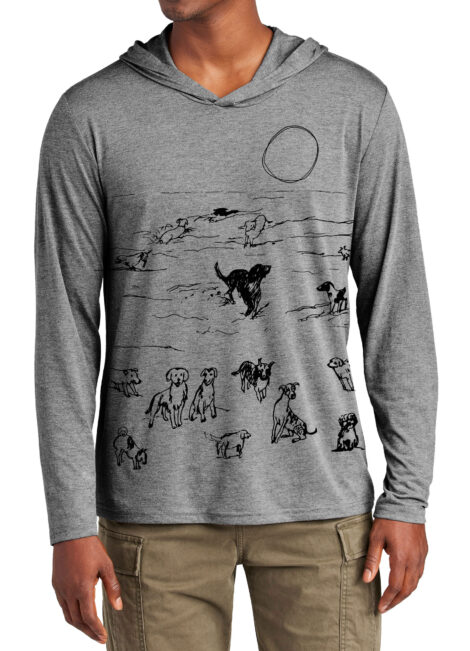 Tri Blend Long Sleeve Hooded T Beach Dogs