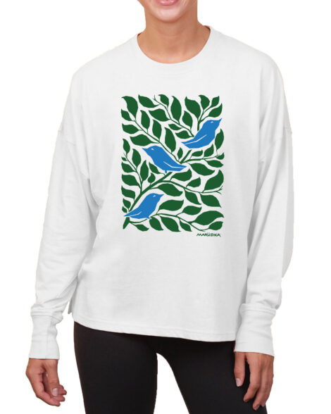 Boxy Long Sleeve Tee 3 Birds