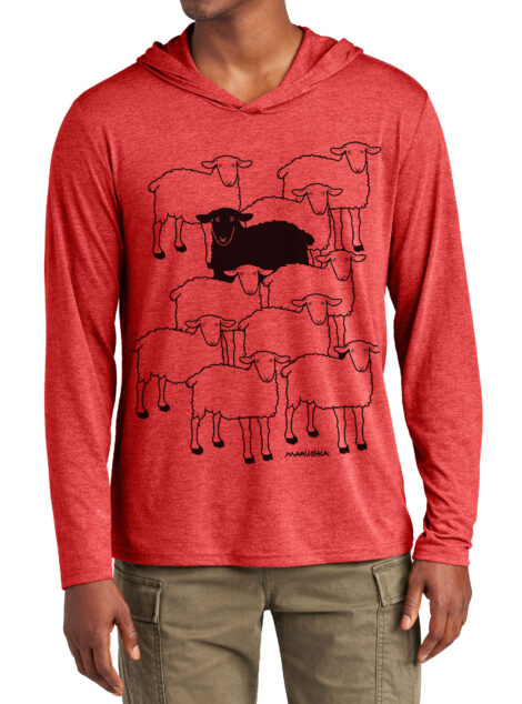 Tri Blend Long Sleeve Hooded T Black Sheep