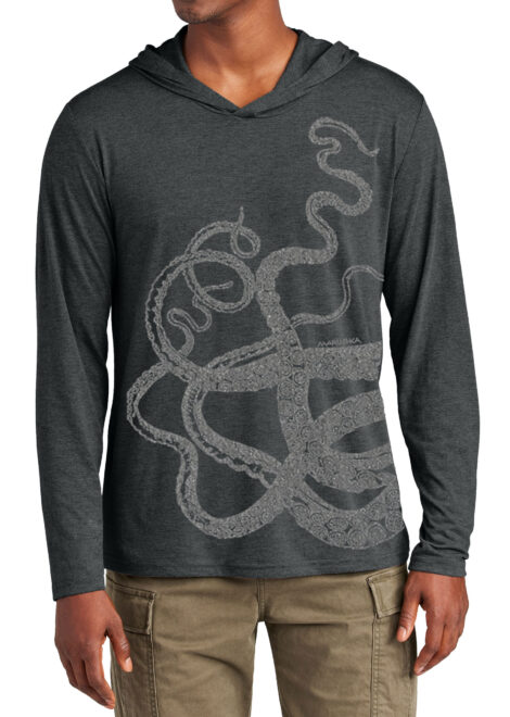 Tri Blend Long Sleeve Hooded T Octopus