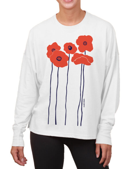 Boxy Long Sleeve Tee Poppies