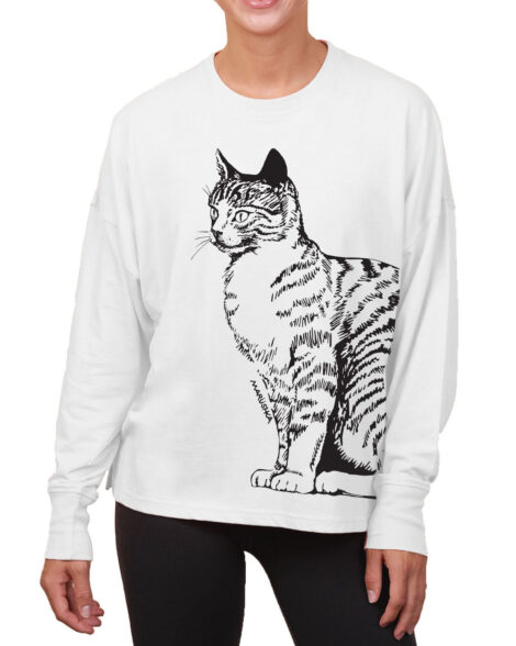 Boxy Long Sleeve Tee Cat Tail