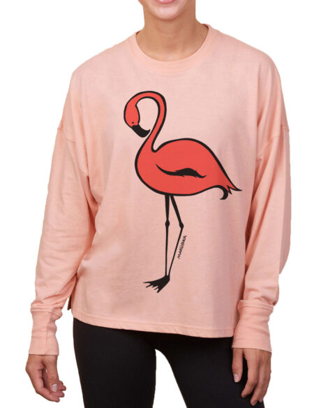 Boxy Long Sleeve Tee Flamingo