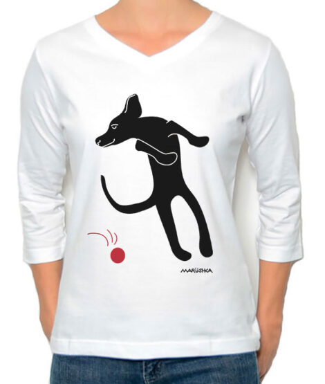 3/4 Sleeve Tee Dog Ball