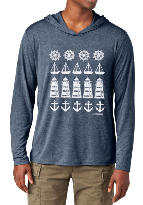 Tri Blend Long Sleeve Hooded T Ships Ahoy