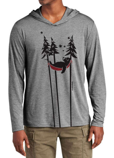 Tri Blend Long Sleeve Hooded T Sleeping Bear