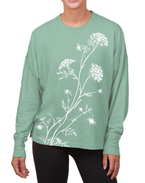 Boxy Long Sleeve Tee Queen Anne's Lace