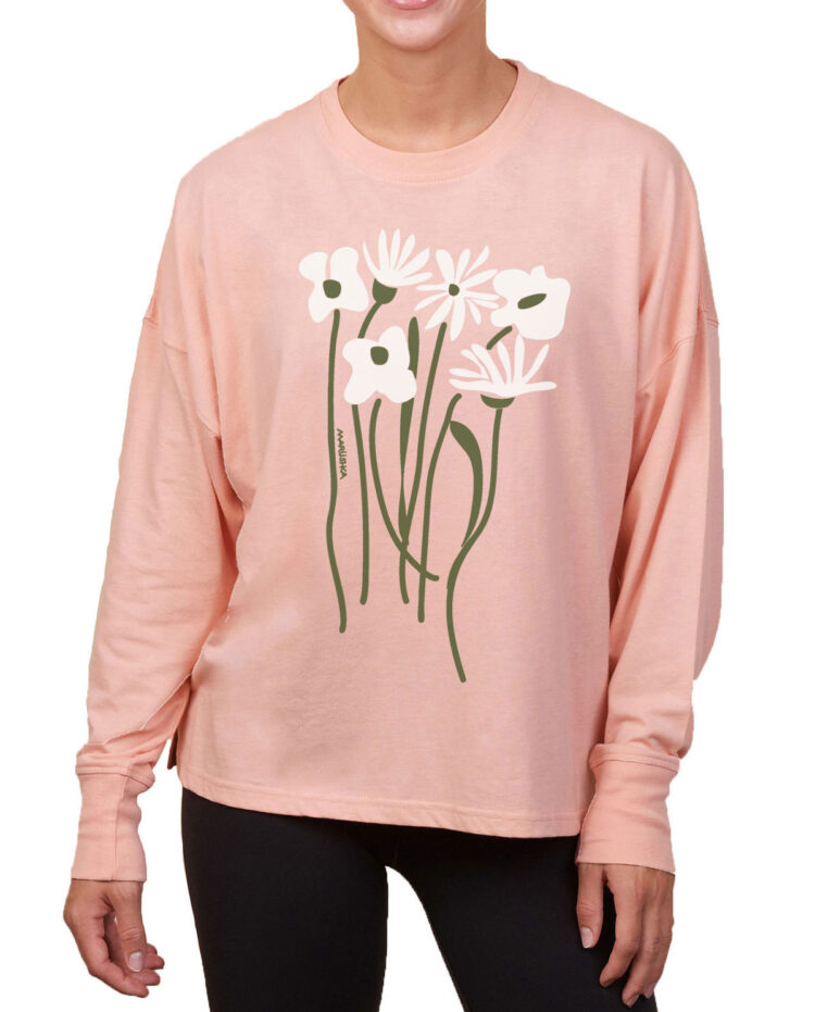 Boxy Long Sleeve Flower Patch