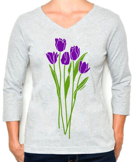 3/4 Sleeve Tee Tulips