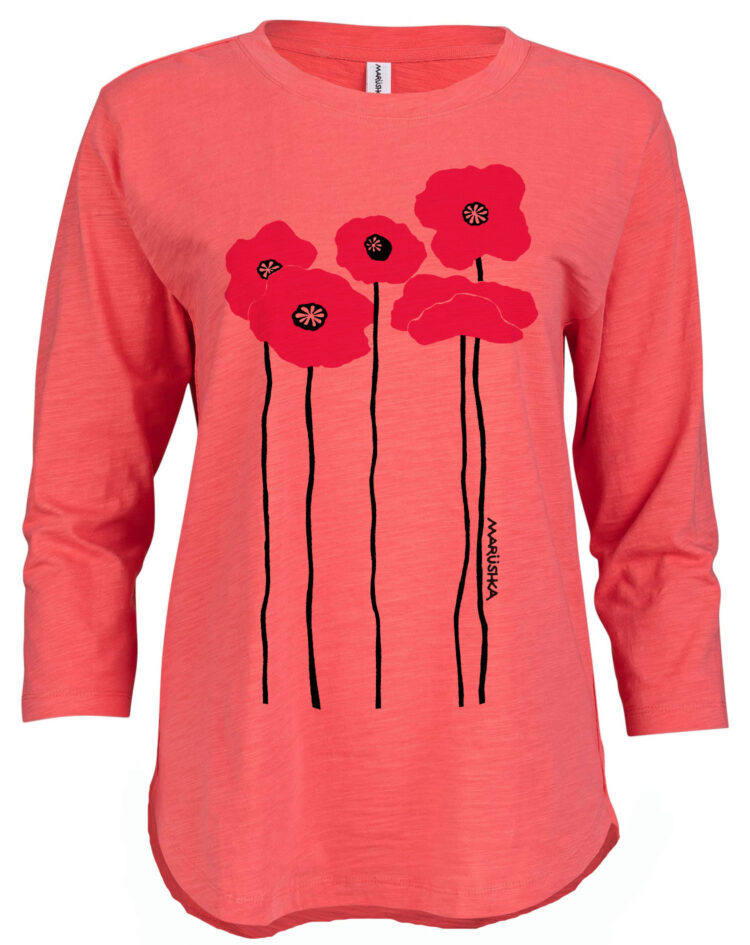 3/4 Slub Hi-Lo Poppies