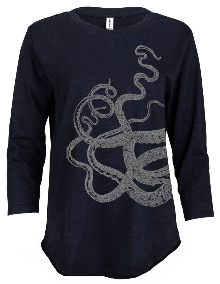 3/4 Slub Hi-Lo Octopus