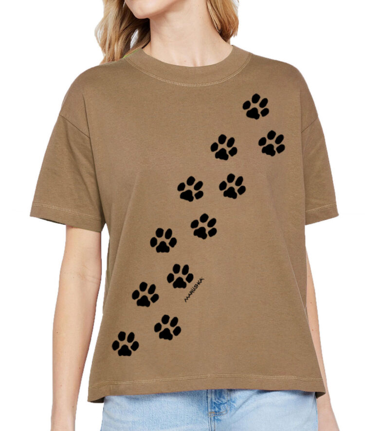 Boxy Crew T Paw Prints