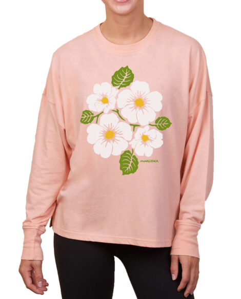 Boxy Long Sleeve Tee Wild Roses
