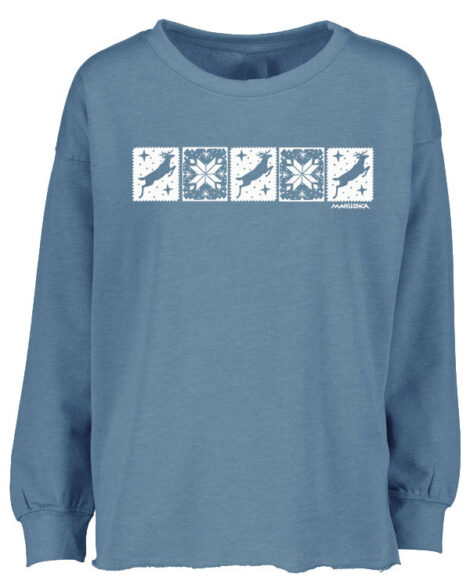 Drop Shoulder Crew Winter Stamps
