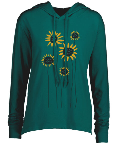 Long Sleeve Hooded T Sunflower Field